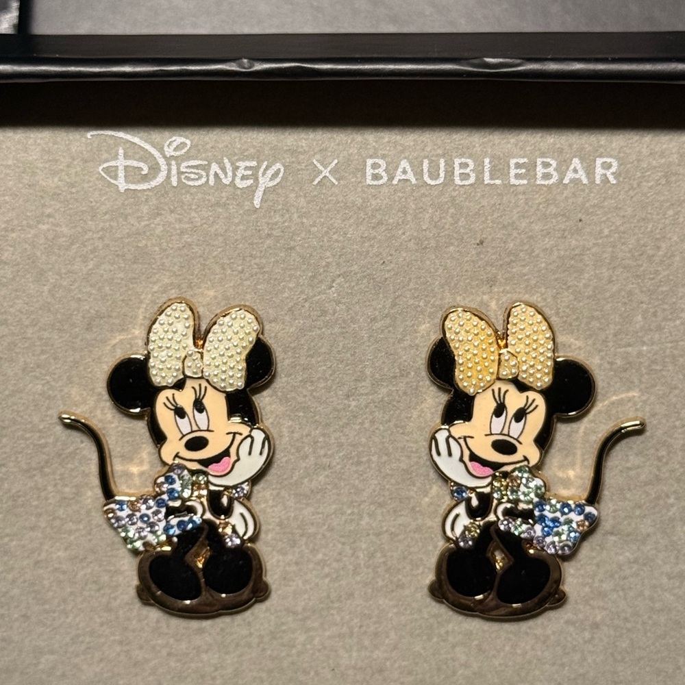 Disney x BaubleBar collection, featuring a full-body Minnie Mouse design